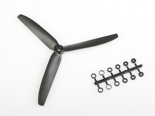 GWS 9x5 REVERSED plastic indoor 3-blade SCALE propeller