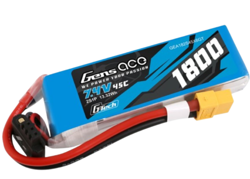 Gens Ace G-Tech 1800mAh 2S1P 7,4V 45C Lipo Battery
