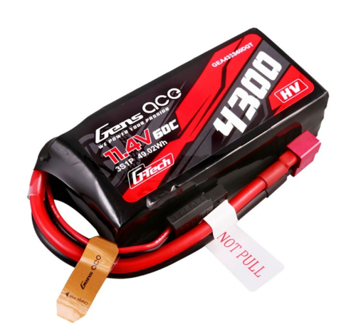 Gens Ace G-Tech 4300mAh 3S1P 11,4V 60C Lipo Battery
