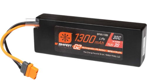 Spektrum - 11,1V 1300mAh 3S 30C Smart G2 LiPo Batterij: IC2