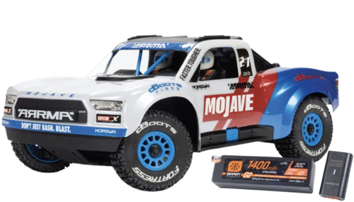 Arrma - MOJAVE GROM 223S BLX Brushless 4X4 Small Scale 1/14 Desert Truck RTR with Battery & Charger, White