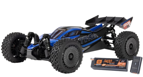 Arrma - TYPHON GROM 223S BLX Brushless 4X4 Small Scale 1/14 Buggy RTR with Battery & Charger, Blue