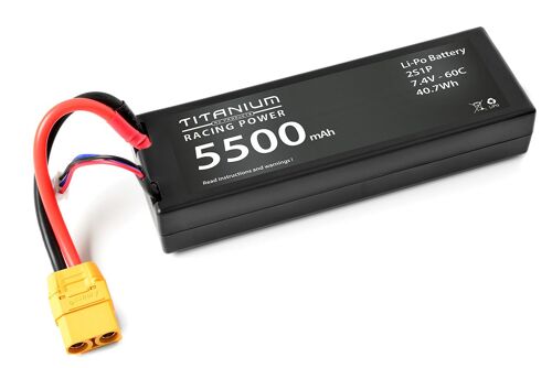 Titanium 5500mAh 2S1P 7,4V 60C Lipo Battery Hardcase XT-90