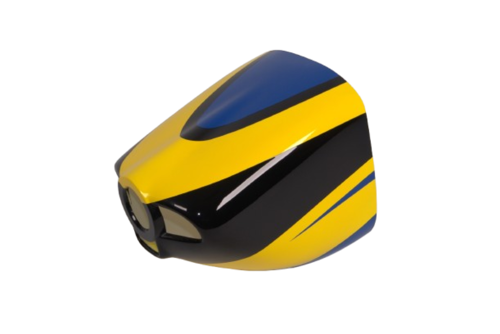 Laser 60" Capot moteur Jaune/Bleu