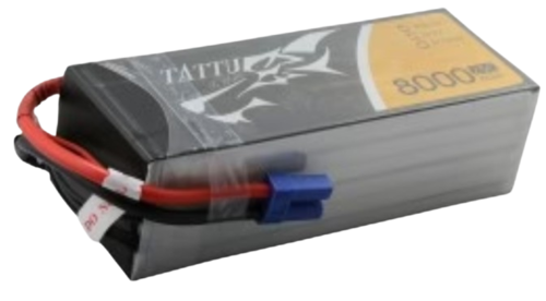 Tattu 8000mAh 6S1P 22,2V 25C LiPo Batterij EC5