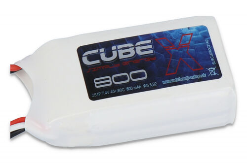 SLS X-Cube 800mAh 2S1P 7,4V 40C/80C Lipo Batterij