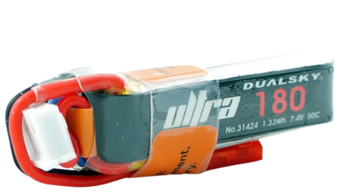 Dualsky - Ultra 180mAh 2S 7,4V 50C Lipo Batterij