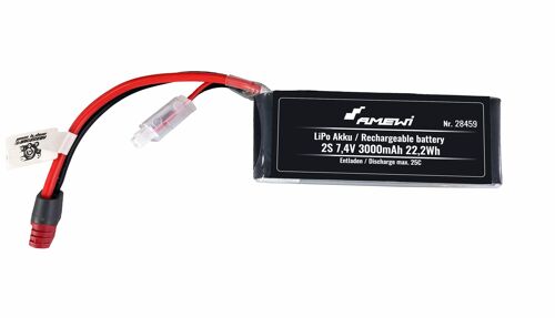 LiPo Batterij 2S 7,4V 3000mAh 25C Deans / T-plug