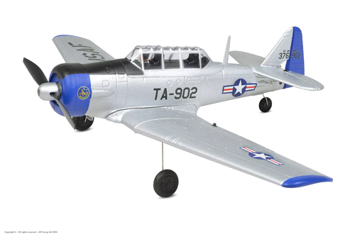EZ-Wings - Mini AT-6 Texan - Silver - RTF - 450mm - 1+1 Li-Po Battery - USB Charger