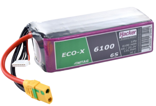 Hacker TopFuel ECO-X 6100mAh 6S1P 22,2V 30C Lipo Battery (MTAG)