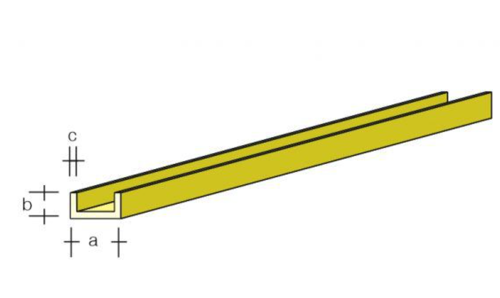 Aeronaut - Gefreesd messing profiel "U" 6x6x1000mm