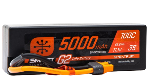 Spektrum - 5000mAh 3S1P 11,1V 100C LiPo Batterie Smart G2 Hardcase IC3
