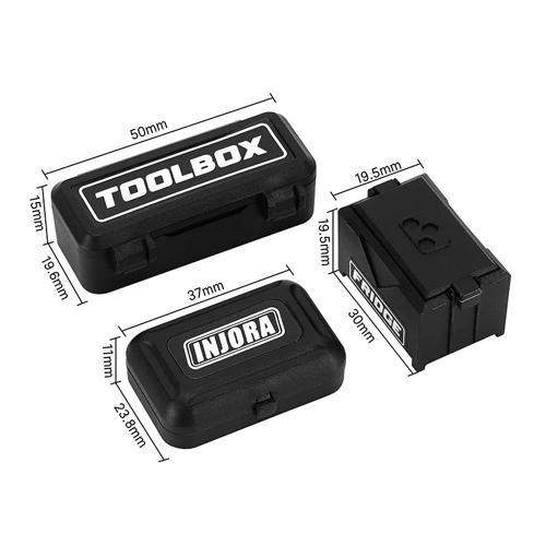 INJORA Mini Boîte Accessoires de Décoration pour Voitures RC 1/18 1/24 (Noir)