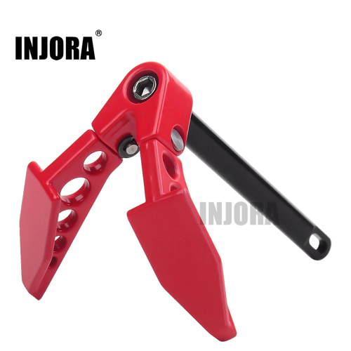 INJORA Décor d'Ancrage de Terre Métallique Pliable de 60*40mm pour Treuil, pour Crawler RC 1/10