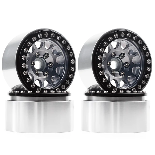 INJORA 4PCS Jantes Beadlock en Alliage d'Aluminium 1.9" pour Crawler RC 1/10