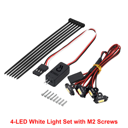 INJORA Kit de Lumières de Roche avec Contrôleur pour Crawler RC 1/18 1/24 (Blanc, Jaune)