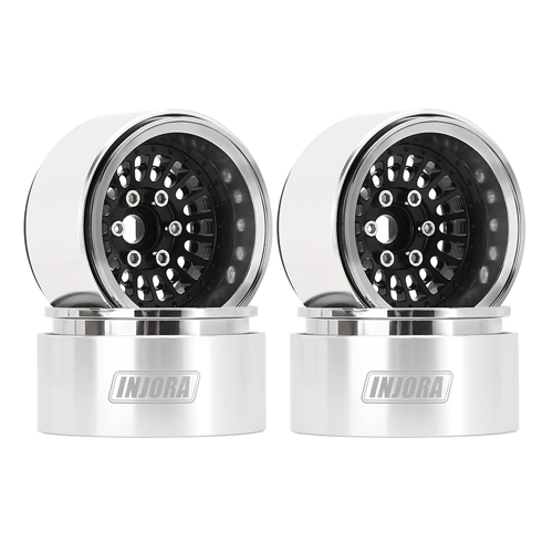 INJORA Roues Beadlock en Aluminium Turbine 1.9" avec Offset de -10mm pour Crawler RC 1/10 (4) (W1955)