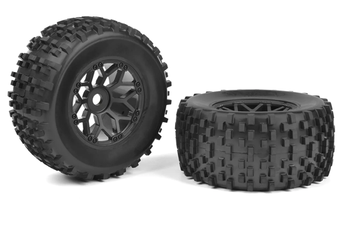 Team Corally - Off-Road 1/8 Monster Truck Tires - Gripper - Glued on BBS Rims - 1 pair
