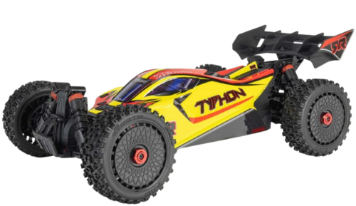 Arrma - 1/8 TYPHON MEGA 665 4X4 RTR Borstel Buggy, Geel