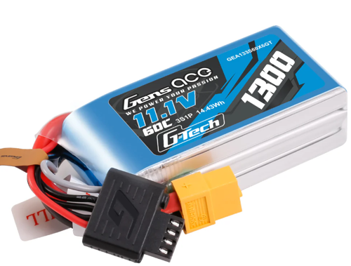 Gens Ace G-Tech 1300mAh 3S1P 11.1V 60C Batterie Lipo (XT-60)