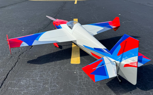 Extreme Flight - Laser 49", Wit/Blauw/Rood/Zilver ARF Kit