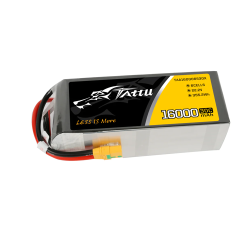 Tattu 16000mAh 22.2V 30C 6S1P LiPo accu met XT90 anti-vonkstekker