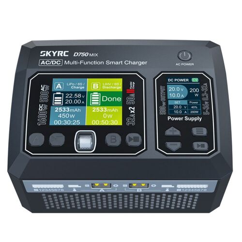 SkyRC - D750 MIX Charger (AC max 500W - DC max 1600W total)