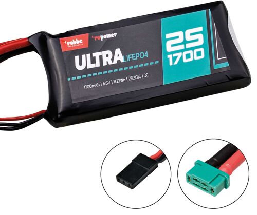 Robbe - Accu Ro-power Ultra LiFePo4 1700mAh 2S 6.6V 25-30C (MPX/JR)