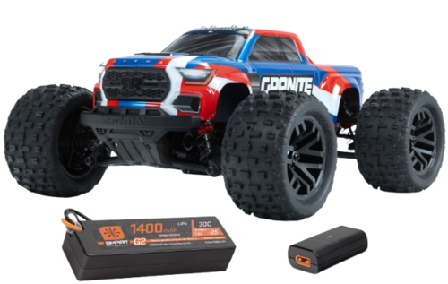 Arrma - 1/18 GRANITE GROM 4X4 RTR Monster Truck Brushed (Batterie et chargeur inclus), Bleu