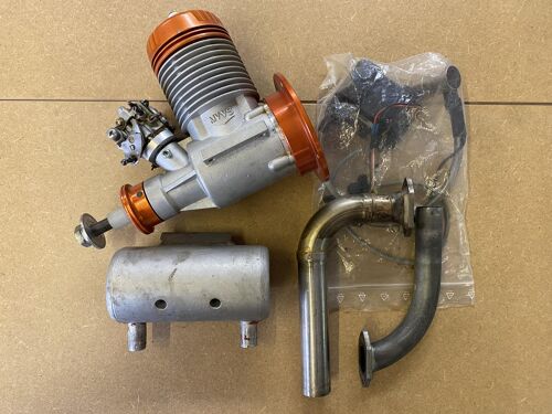 Second Hand - MVVS 35CC Motor with Ignition + Original Muffler + 2x Exhaust Headers