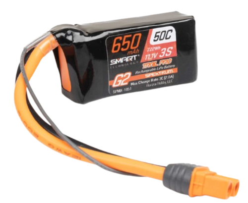 Spektrum - Batterie LiPo Smart G2 Trail Pro 11,1V 650mAh 3S 50C : IC2