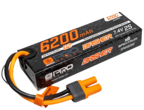 Spektrum - Batterie LiPo Smart G2 Pro Basher 7,4V 6200mAh 2S 120C : IC5