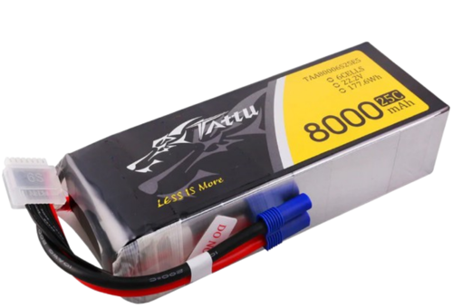 Tattu 8000mAh 6S1P 22,2V 25C LiPo Batterie EC5