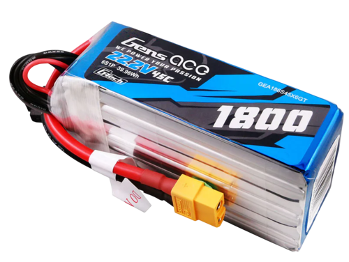 Gens Ace G-Tech 1800mAh 6S1P 22.2V 45C Lipo Battery (XT-60)