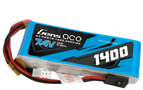 Gens Ace 1400mAh 2S1P 7,4V Transmitter Lipo Battery (JR)