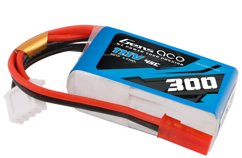 Gens Ace 300mAh 3S1P 11,1V 45C Lipo-batterij (JST)
