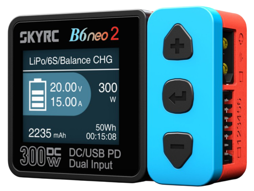 SkyRC - B6 Neo2 Chargeur Intelligent DC (300W) - Rouge & Bleu