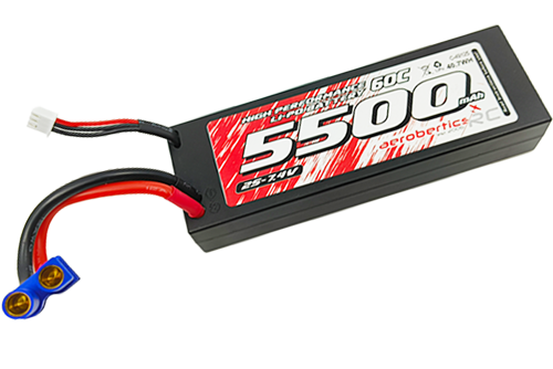 Titanium - Power Racing 60C - 5500Mah - 2S - 7.4V - EC-5 - Hard Case