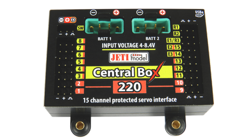 Jeti DUPLEX 2.4EX Central Box 220 + 2x Rsat2 + RC-Schalter