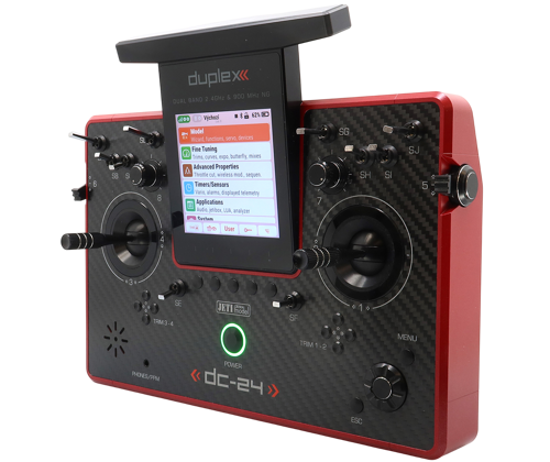 Jeti - Zender Duplex DC-24 II Carbon Line Multimode - Robijn (Met ontvanger REX 12 Assist)