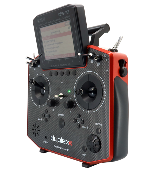 Jeti - Zender Duplex DS-16 II Carbon Line Multimode - Rood (Met ontvanger REX 10)