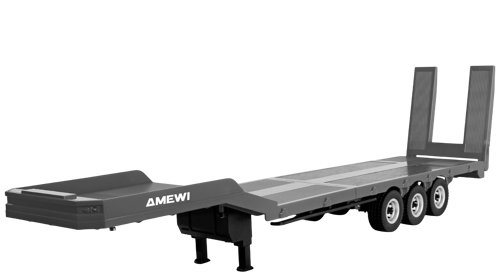 Amewi - Dreiachsiger Flachbett-Sattelauflieger für Scania 1/18 - Silber