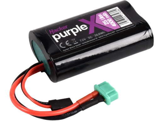 Hacker Purple-X 4000mAh 2S1P 7.2V 5C RX LiIon Battery (MPX/JR)