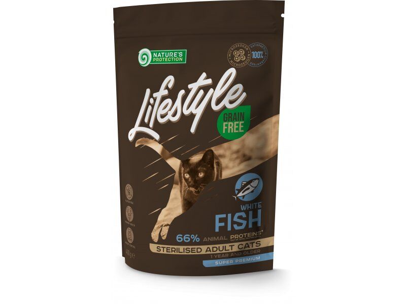 NP Lifestyle - CAT - Adult Sterilised - Grain Free with White Fish - 400g
