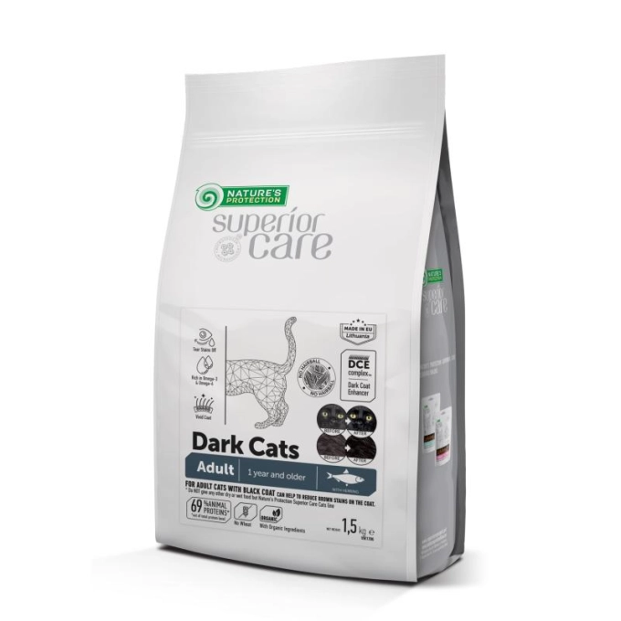 NP Superior Care - DARK CAT - All Breeds - Adult - Grain Free with Herring - 1,5 kg