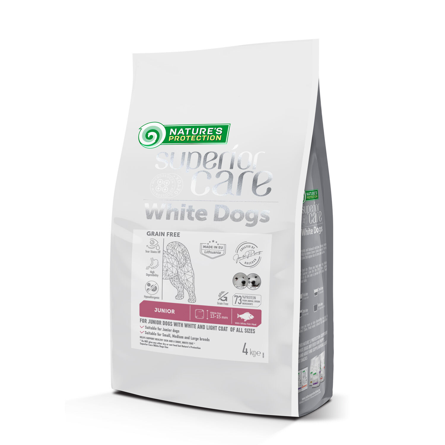 NP Superior Care - White Dog - All Breeds - Junior - Grain Free with White Fish - 4kg