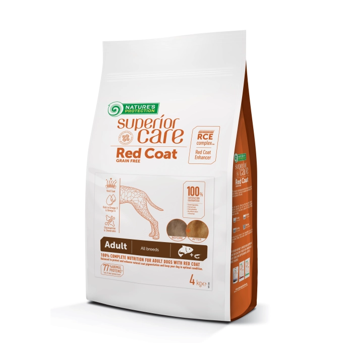 NP Superior Care - Red Coat Dog - All Breeds - Adult - Grain Free with Salmon - 4kg