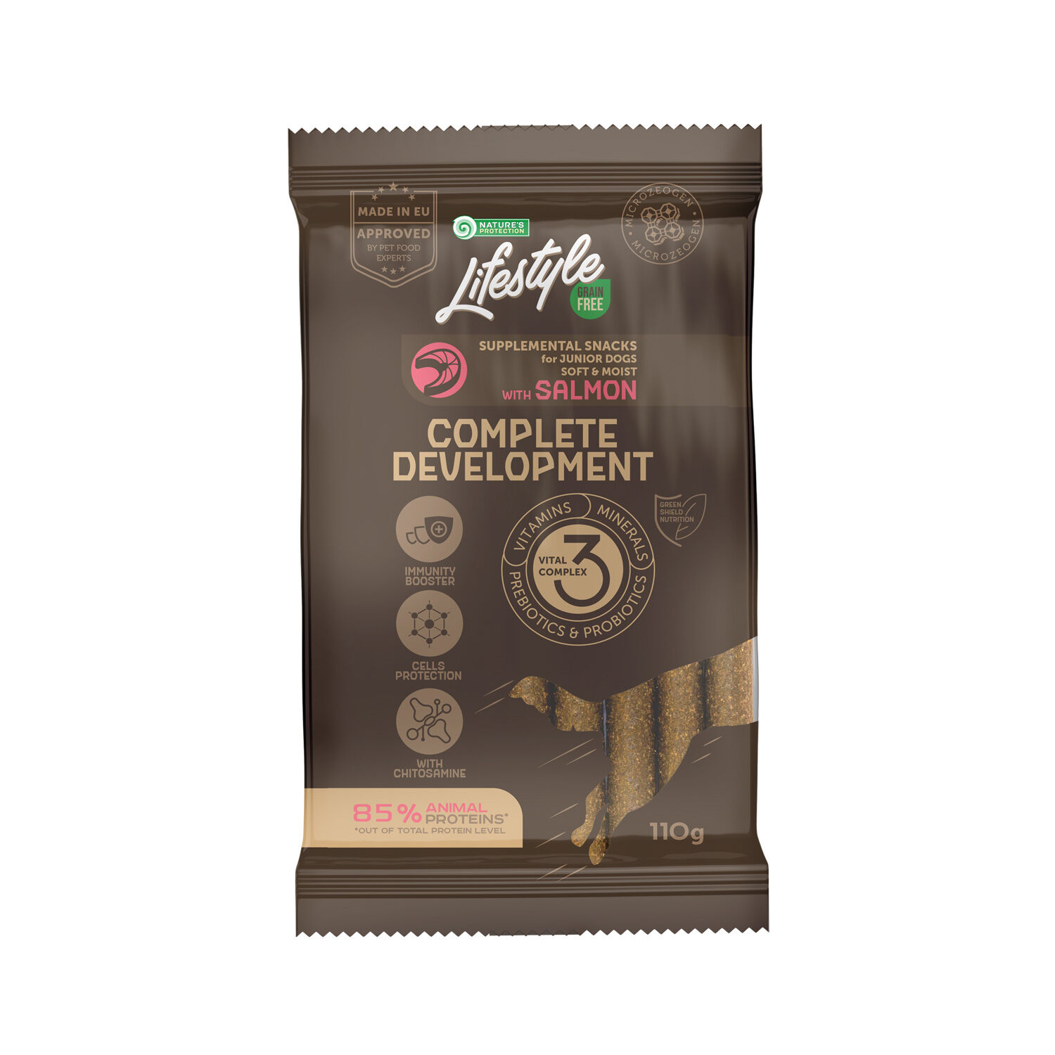 NP Lifestyle - Functional Treat Complete Development - All Breeds - Junior - Grain Free with Salmon - 110g
