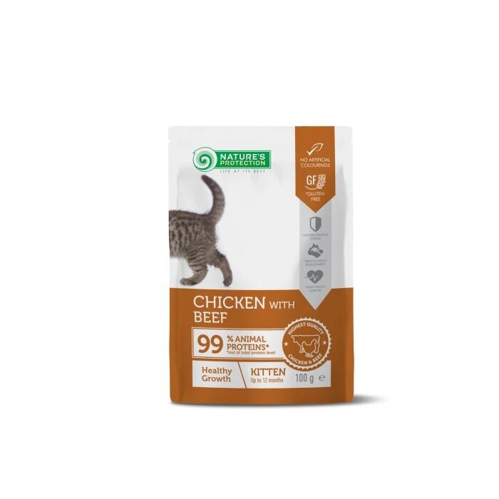 NP Super Premium - CAT - All Breeds - Kitten Growth - with Chicken/Beef - 100g Pouch