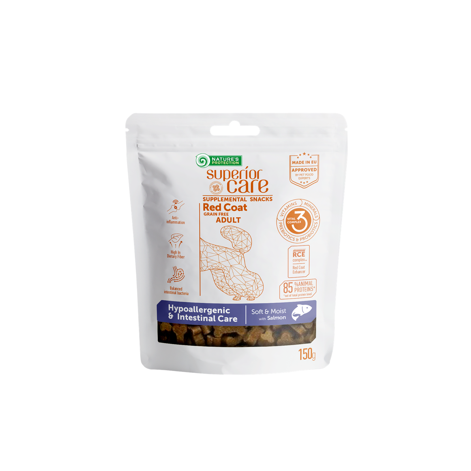 NP Superior Care - Functional Treat Hypoallergenic Intestinal - Red Coat Dog - Adult - Grain Free with Salmon - 150g